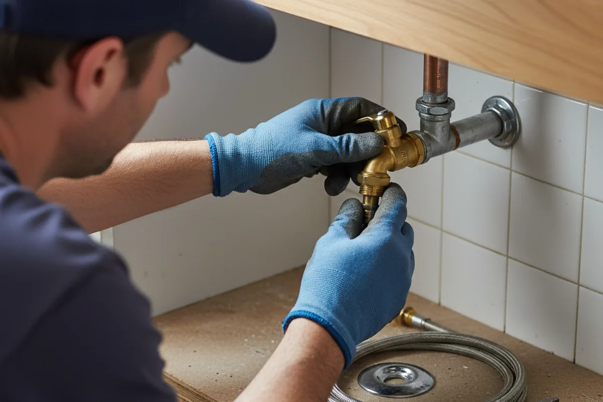 Shutoff valve and fitting work during Faucet and Fixture Repair in Penn